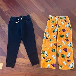 Cat & Jack Black Joggers and Orange Halloween Pajama Pants